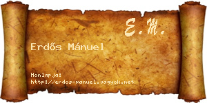 Erdős Mánuel névjegykártya